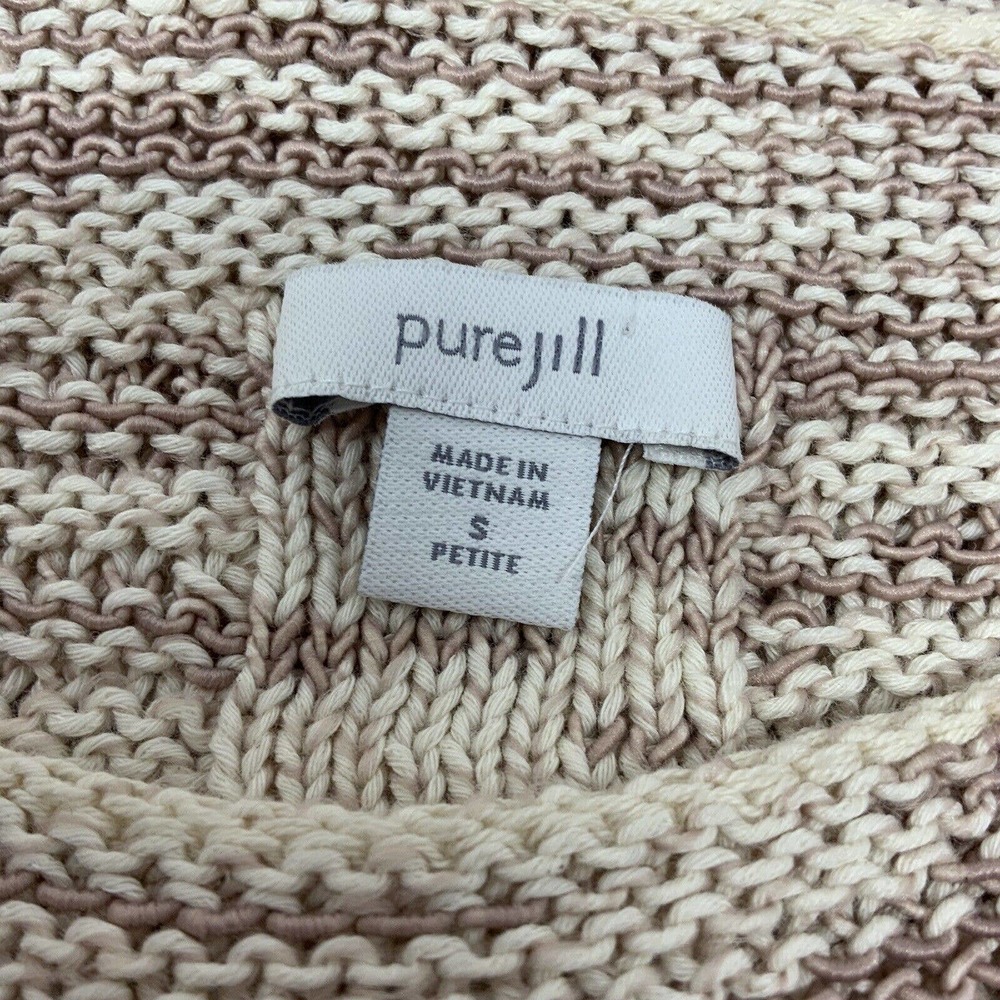 Pure J Jill Sweater Woven Sweater Top Boat Neckline Small Petite Oversized Read - Picture 10 of 13